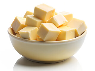 bowl of cheese isolated on white background . File type PNG Transparent.