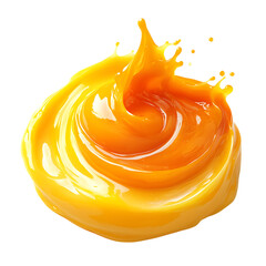 Luminous Mango Smoothie Poured Isolated on Transparent Background