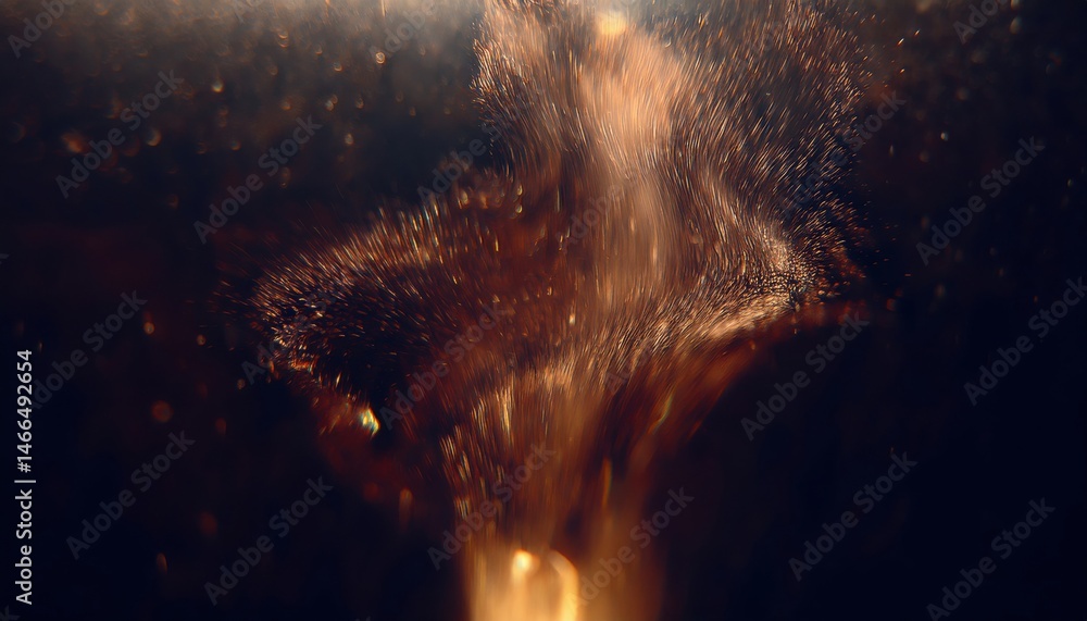 Aufkleber glowing fire sparks and swirling ember trails in dark abstract motion for background, web design, or