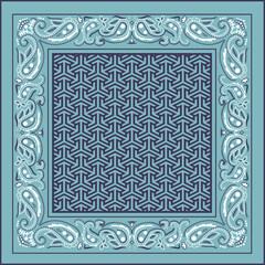 Classic paisley bandana with intricate ethnic print design. A timeless accessory perfect for boho, vintage, and retro styles. Ideal for summer fashion, festivals, and adding a chic touch to casual out