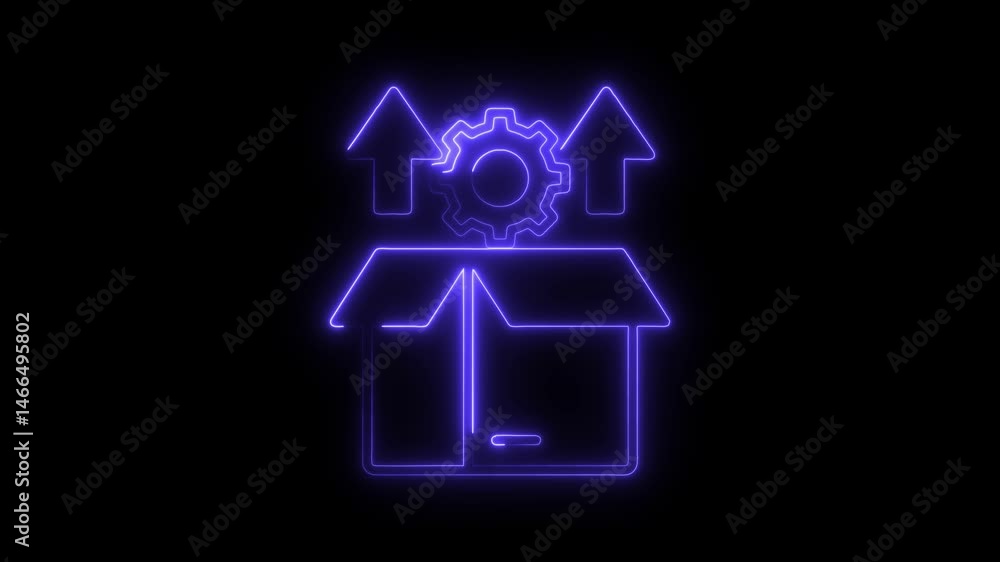 Poster neon style software upgrade process for new program product release