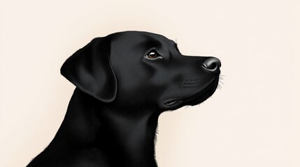 Retro 8-bit style Labrador dog profile view, grayscale pixel pattern