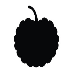 mulberry vector silhouette icon, black and white illustration of fruits.