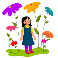 girl with flowers