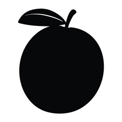 nance vector silhouette icon, black and white illustration of fruits.