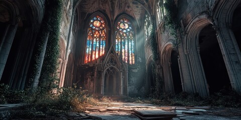 Two figures in a dark artistic representation