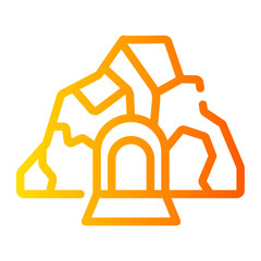 Obraz premium cave Line Gradient Icon