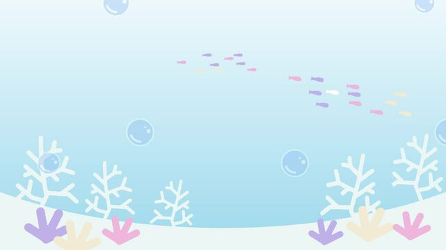 海の中のかわいいループ背景素材