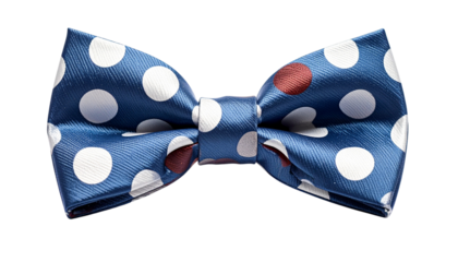 A polka dot bow tie close up isolated on solid white background Png
