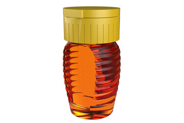 Clear Plastic Honey Bottle with Yellow Flip-Top Cap, Closed Ruffled Design Honey Container with...