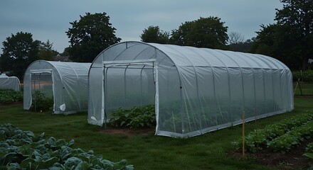Greenhouses on Grassy Lot
