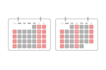 週休三日制を表すカレンダーのイメージイラスト