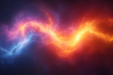 Dynamic Fusion of Blue and Red Energy in Abstract Cosmic Vortex Design