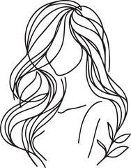 Elegant Black & White Beautiful Girls Vector Illustrations