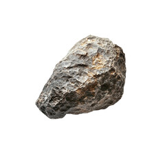 Obraz premium textured rock with rough surface, showcasing various shades of gray and brown, is prominently displayed against transparent background. This natural stone exhibits unique patterns and formations