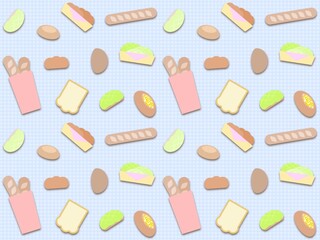 パンのシームレスパターン（影付き）　C-2'