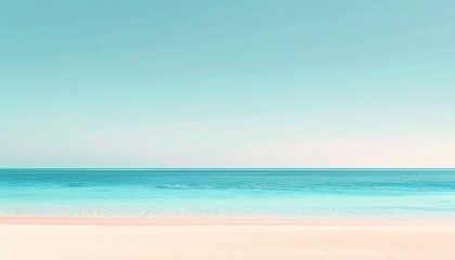 Obraz premium Tranquil beach scene coastal paradise nature photography bright daylight panoramic view serenity concept