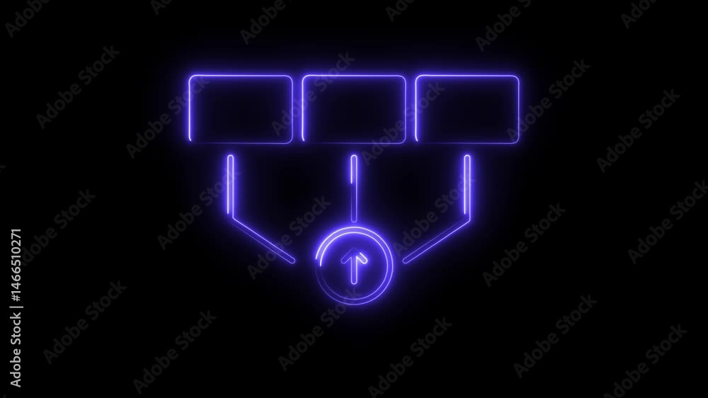 Aufkleber luminous diagram flowchart with up arrow glowing in the dark animation