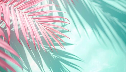 Vibrant pink palm leaves tropical paradise nature photography sunlit atmosphere close-up view summer vibes