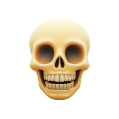 Fototapeta premium Realistic human skull illustration on white background. PNG image, transparent background