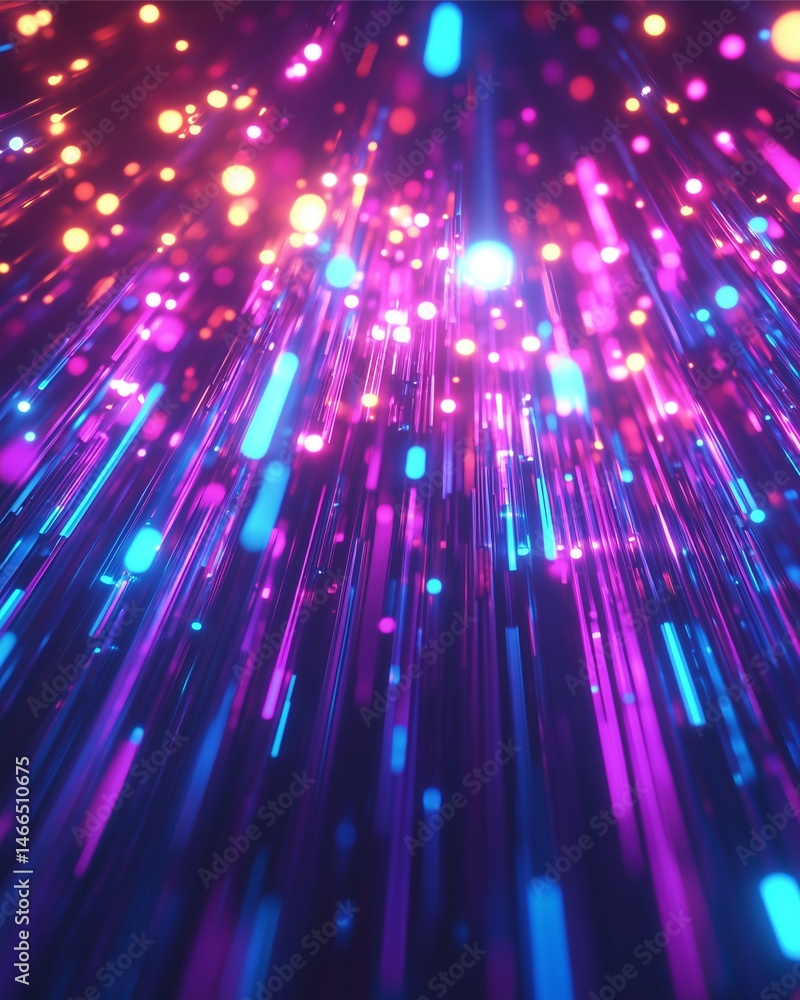 Aufkleber abstract light show: a vibrant, dynamic display of light trails and glowing orbs dance across a dark