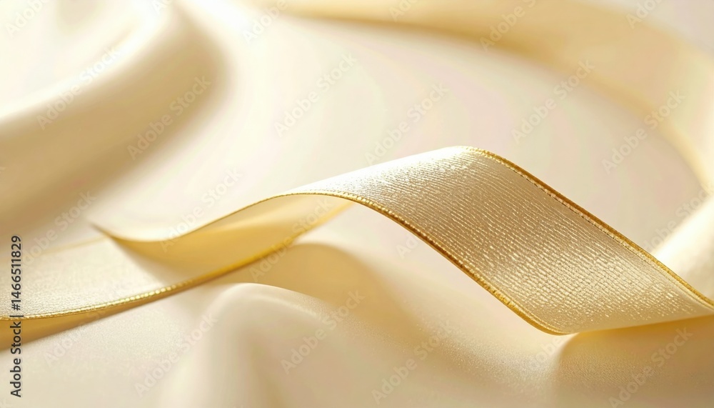 Poster elegant ribbon display studio setting textile photography soft lighting close-up view high-quality f