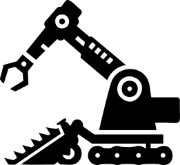  Industrial Robot Arm with Tracks and Gripper