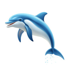 Obraz premium Dolphin illustration blue dolphin marine animal ocean life aquatic mammal on transparent background