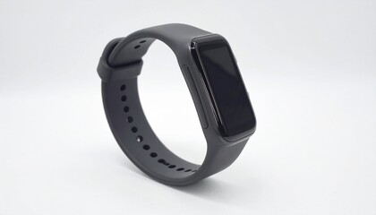 Obraz premium Fitness Tracker with Display Glow on Isolated White Background