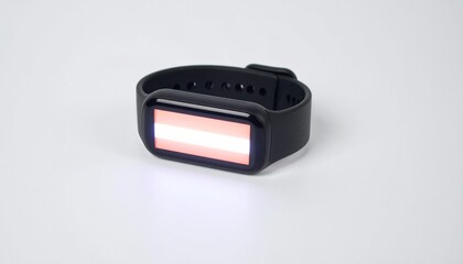 Fitness Tracker with Display Glow on Isolated White Background