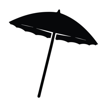 parasol vector silhouette icon, black and white illustration of footwear.