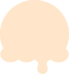 Cute vanilla ice cream scoop. Flat design illustration.	