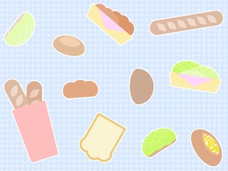 パンのシームレスパターン　D-2