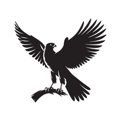 Goshawk Bird Vector Silhouette, Powerful Raptor Design, Predatory Bird Outline, Elegant Hunting Hawk Illustration, Nature-Inspired Avian Art.
