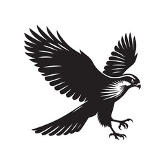 Obraz premium Goshawk Bird Vector Silhouette, Powerful Raptor Design, Predatory Bird Outline, Elegant Hunting Hawk Illustration, Nature-Inspired Avian Art.