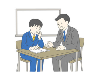 High school student exam counseling session