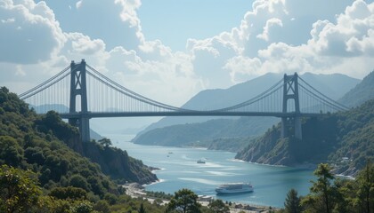 Obraz premium Majestic Yavuz Sultan Selim Bridge Spanning the Bosphorus Strait