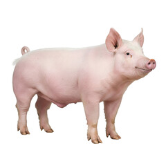 pink pig on white background
