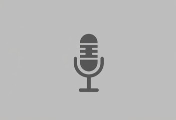 Microphone silhouette against gray background  