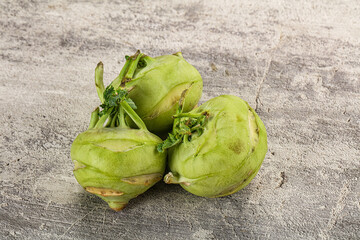 Raw fresh organic kohlrabi cabbage