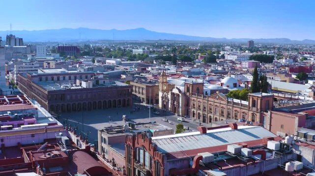 4K Drone Aerial View of Palacio de Gobierno in San Luis Potos&iacute;, Mexico