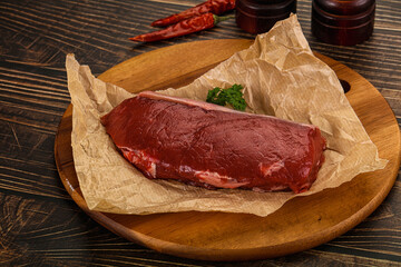 Raw beef striploin steak for grill