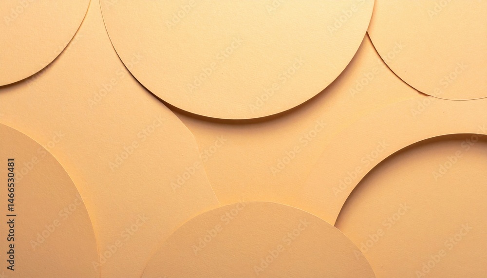 Poster circular design elements in warm tones studio setting graphic composition abstract environment close