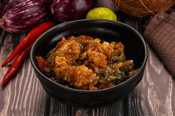 Prawn with vegetables and oyster sauce