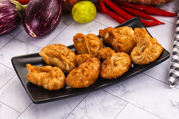 Tibetian fried momo stuffed dumplings