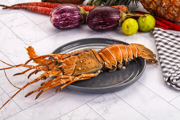 Luxury expensive boiled spiny lobster