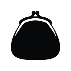 Obraz premium purses vector silhouette icon, black and white illustration of footwear.
