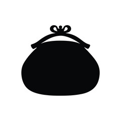 purses vector silhouette icon, black and white illustration of footwear.