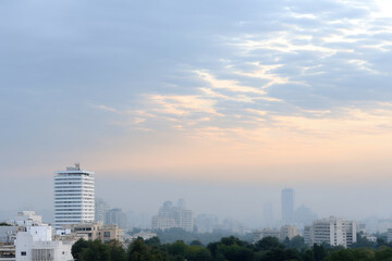 Fototapeta premium urban sprawl in iran at soft twilight showcasing seasonal transition
