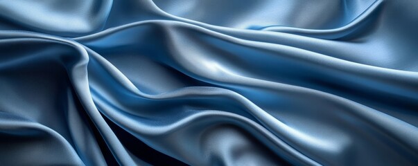 Fototapeta premium Blue Silk Digital Concept, Generative AI